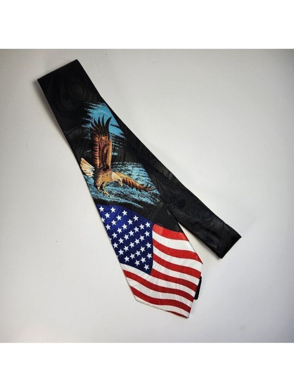 Steven Harris American Flag Bald Eagle Patriotic Necktie Men Stars Stripes